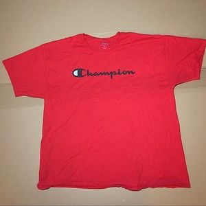 Red champion t shirt